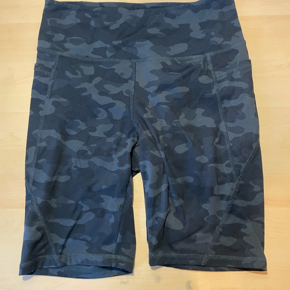 Danskin Women's Black Camo High-Rise Bike Shorts